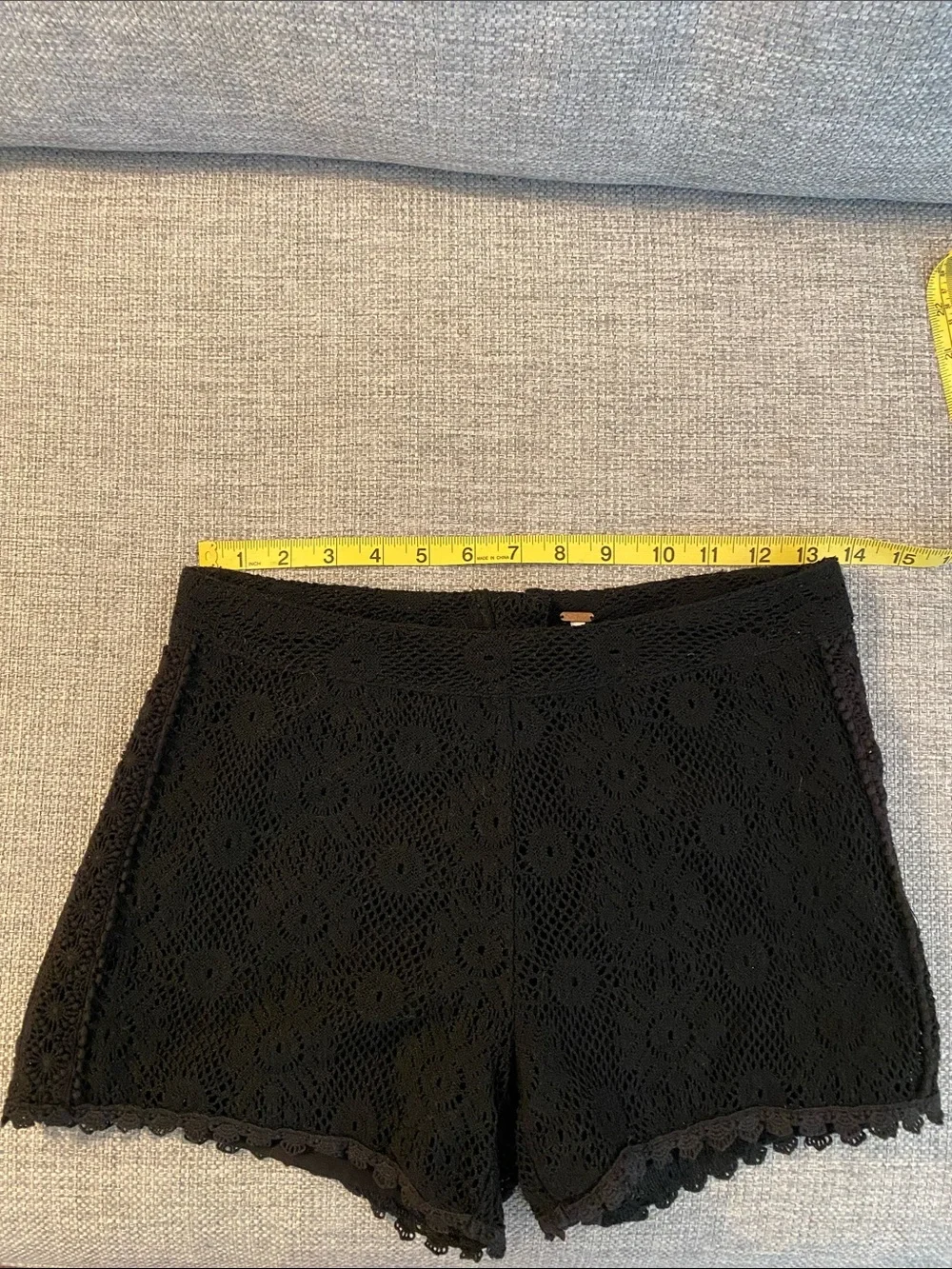 Free People Black Crochet Shorts